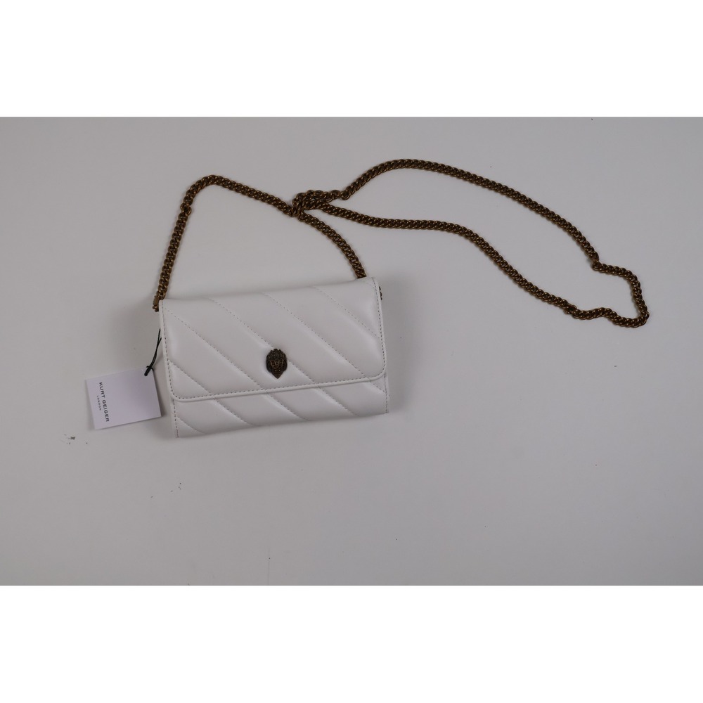 Kurt Geiger London Soho Wallet on Chain White Quilted Leather NWT MSRP 165
